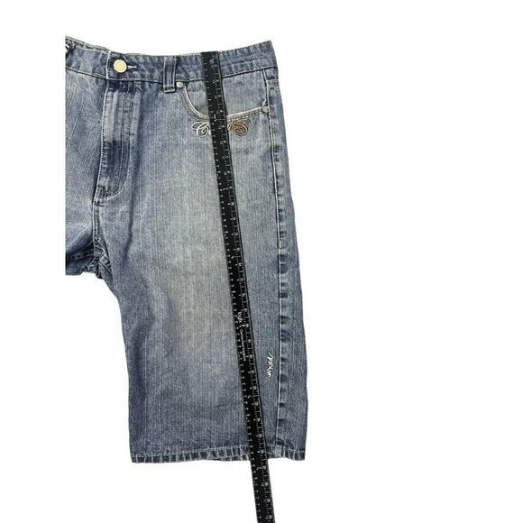 Coogi Shorts 40 Meas 38 Blue Denim Embroidered VTG Y2K Baggy Hip Hop Jean Jorts - Picture 12 of 13